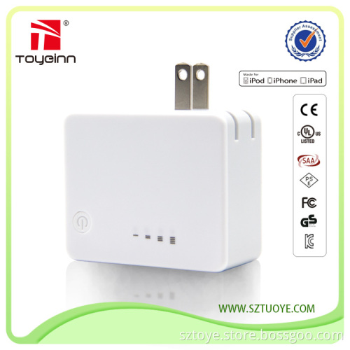 Newest cell phone accessories usb wall power bank 3500mAh with dual usb charger port and foldable plug
